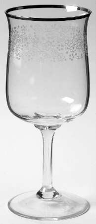 Plum Blossoms (Platinum Trim) Water Goblet