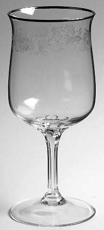 White Echo (Platinum Trim) Water Goblet by Lenox