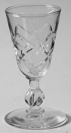 Diamond Cut Cordial Glass