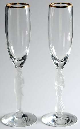 Wedding Promises Gold (Set of 2, Motifs 1 & 2) Fluted Champagne