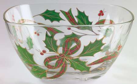 Holiday (Plaid Ribbon) 9" Square Bowl
