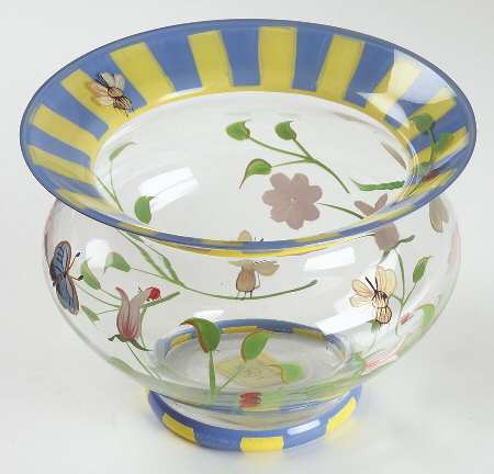 Butterfly Meadow Handpainted 5" Round Flared Bowl