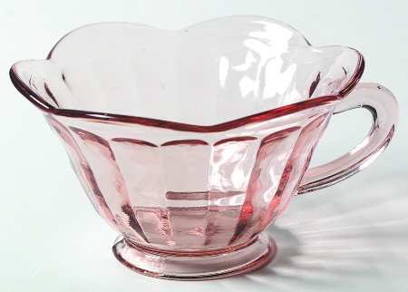 Bamboo Optic Scalloped Pink Cup Only