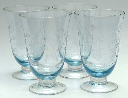 Heather Blue 15 Oz Footed Tumbler - Set of 4