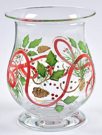 Gems Handpainted 1 Piece Open Hurricane/Vase