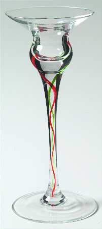 Holiday Ribbon 7" Single Light Candlestick