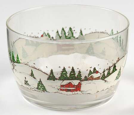 Winter Village 4" Storage Bowl No Plastic Lid