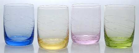 Tuscany Seasons Pastel Set/4 Double Old Fashion in Assorted Colors