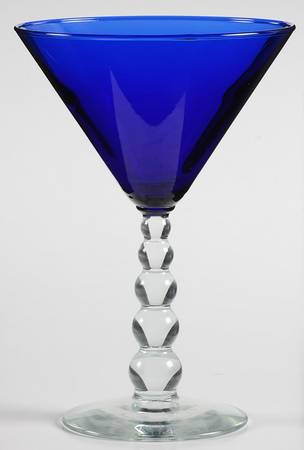 Metropolis Blue (Mediterranean) Martini Glass