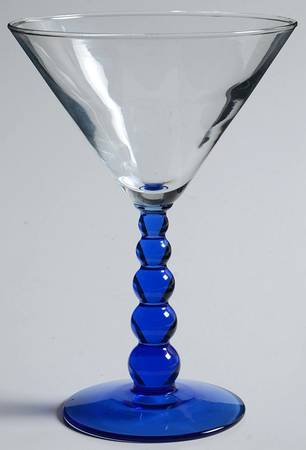Metropolis Blue (Mediterranean) Martini Glass