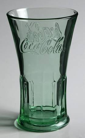 Coca Cola (Green, Clear and Amethyst) 16 Oz Flat Tumbler by Libbey Glass Company