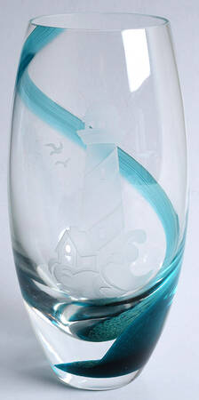 Seaside Lighthouse 8" Flower Vase