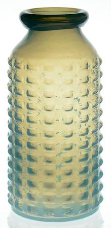 Aqua Pearl Art Glass 11" Flower Vase