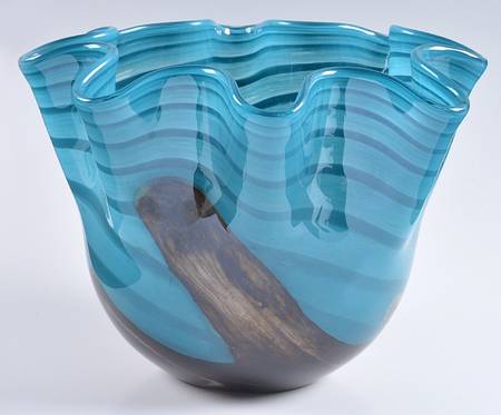 Art Glass 10" Fluted Bowl