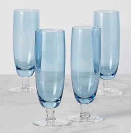 Valencia Blue Fluted Champagne