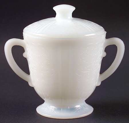 American Sweetheart Monax (White) Footed Sugar Bowl & Lid