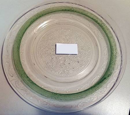 Stippled Rose Band Clear with Green by MacBeth-Evans