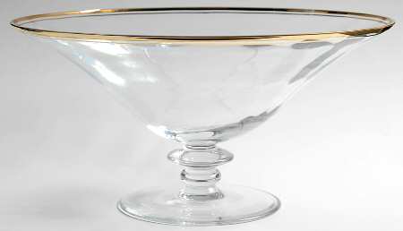 Jamestown Clear (Gold Trim) 11" Footed Bowl