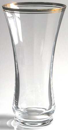 Jamestown Clear (Gold Trim) 8" Flower Vase