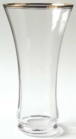 Jamestown Clear (Gold Trim) 10" Flower Vase