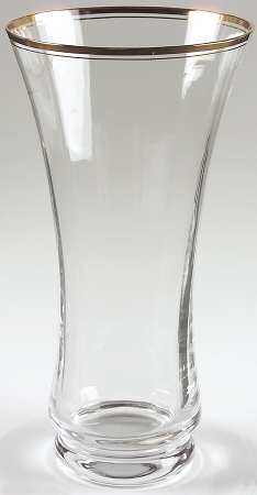 Jamestown Clear (Gold Trim) 12" Flower Vase