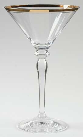 Jamestown Clear (Gold Trim) Martini Glass