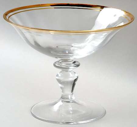 Jamestown Clear (Gold Trim) Round Compote (Height X Width)