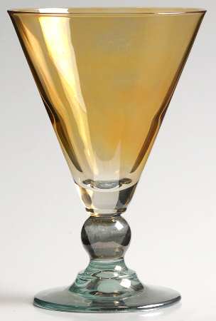 Rainbow Amber Green Footed Tumbler