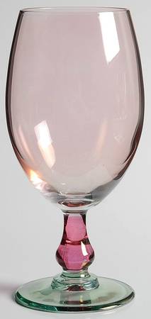 Rainbow Pink Green Water Goblet
