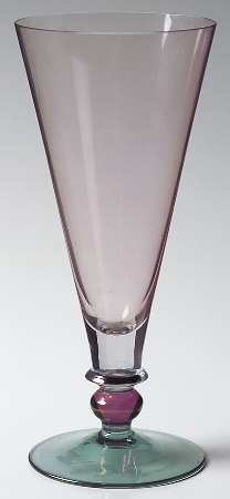 Rainbow Pink Green Fluted Champagne