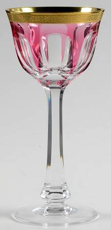 Lady Hamilton Gold Encrusted Band Rose Hock Wine