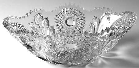 Hobstar & Feather 11" Oval Bowl
