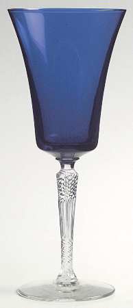Lorna Blue Water Goblet by Morgantown
