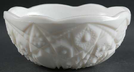 Toltec Milk Glass 8" Round Bowl
