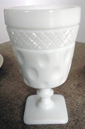 Opal Milk Glass Water Goblet