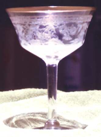 Cherry Blossom Clear (Gold Trim) Champagne/Tall Sherbet