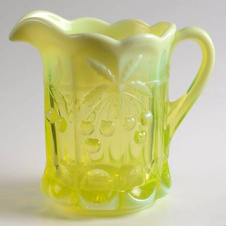 Cherry Thumbprint Vaseline Opal by Mosser (Ohio)