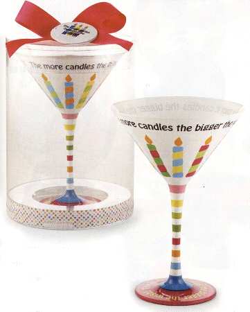 Happy Birthday Martini Glass