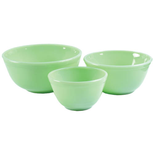 Jadeite Set of 3 Mixing Bowls (8", 7" & 5" Diameter)