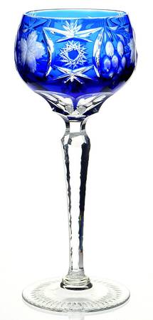 Traube Cobalt Blue Tall Hock Wine