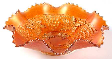 Grape and Cable Marigold 8" Round Crimped Bowl
