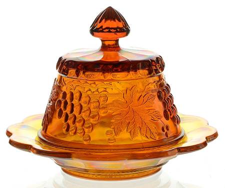 Grape and Cable Marigold Round Covered Butter