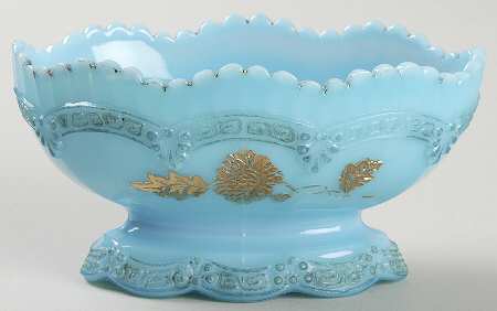 Chrysanthemum Sprig-Turquoise Small Fruit Dessert Bowl