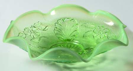 Blossoms &amp; Palms Green Opalescent by Northwood