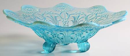 Pearl Flowers-Blue Opalescent by Northwood