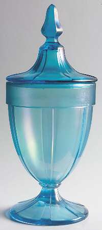Stretch Glass Blue Iridescent by Northwood