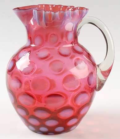 Coin Dot-Ruby Opalescent by Northwood