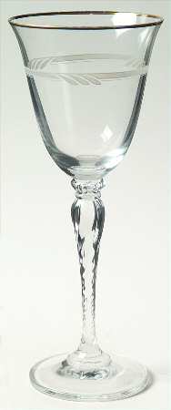 Hospitality (No Go Bnd, Gold Trim) Wine Glass