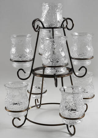 Fantasia (2 Piece) Metal Centerpiece with (9) Glass Votives
