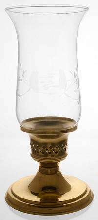 Heritage Hurricane Lamp & Brass Base